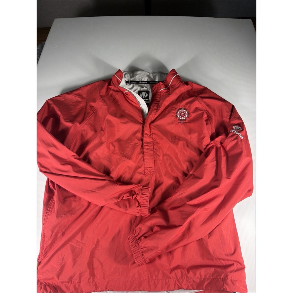 Sunice The Captains Golf Course Cape Cod Red Gray Windbreaker Jacket Men's